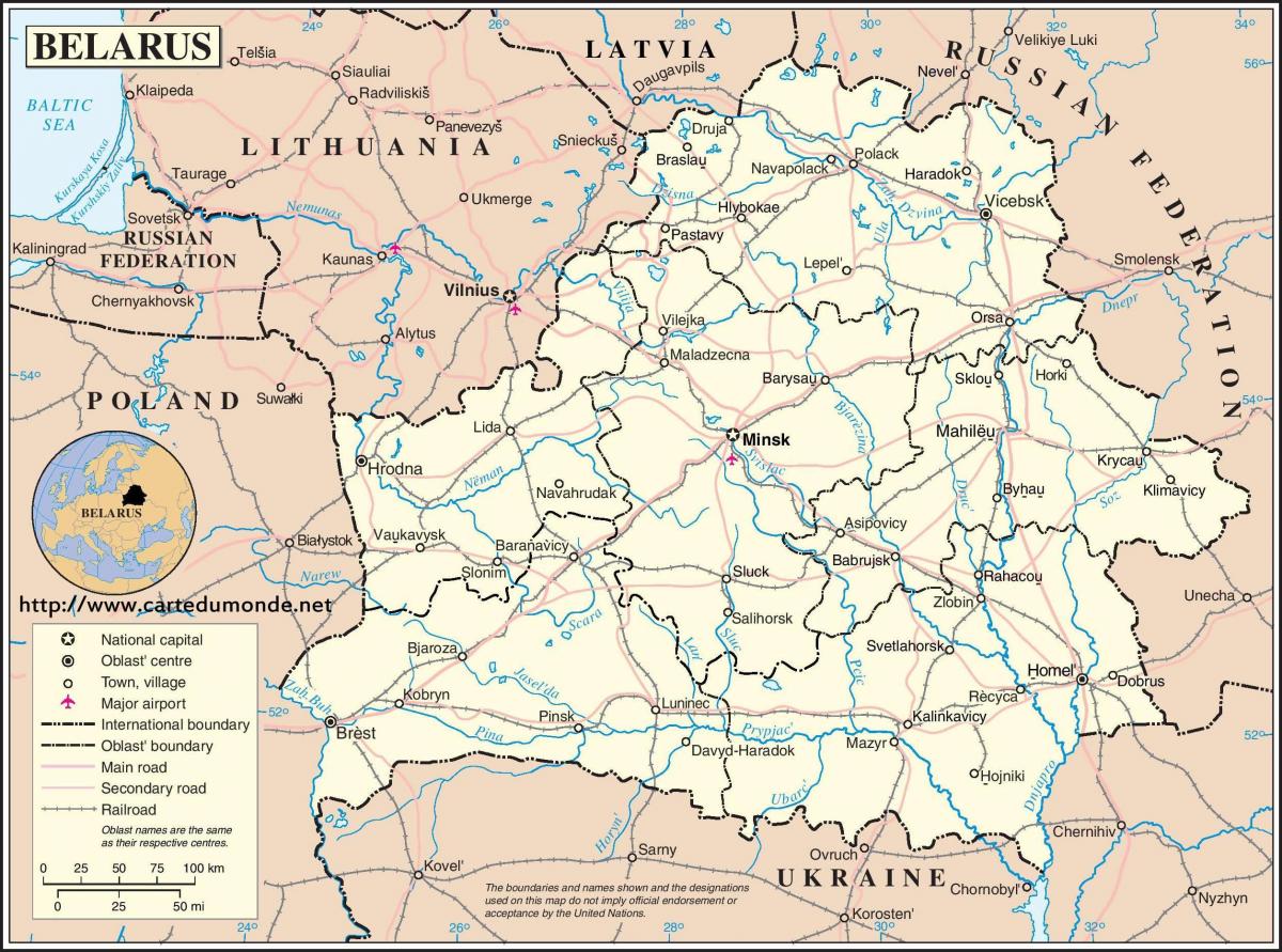 Bielorrusia país mapa
