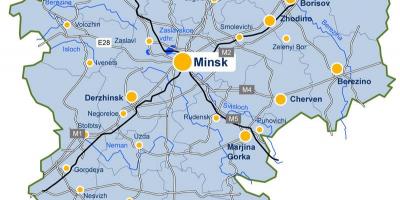 Minsk mapa de Bielorrusia